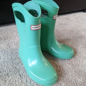 Hunter Boots Toddler Teal Green Pull On with Handles